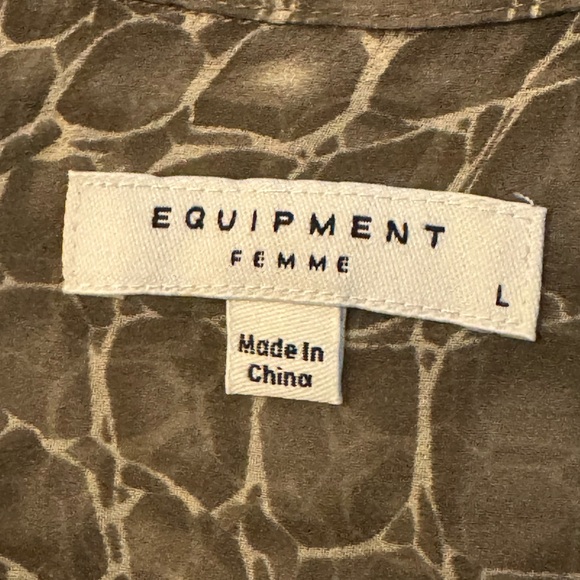 Equipment Gray Crocodile Print Blouse - Picture 2 of 2